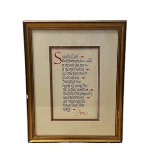Framed Calligraphy Rendition Prayer Of Those‎ Called To The Healing  Practice